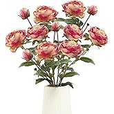 GrainBuds Pink Peonies Artificial Flowers,4 Pcs Faux Silk Peonies with Stems Real Look,Peony Bush Fake Flowers for Floral Arrangements Wedding Decorations for Home Decor (Pastel Pink)