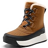 Vilanva Winter Snow Boots for Women Faux Fur Collar Ankle Booties Warm Microfleece Lining with Anti-Slip Rubber Sole Walking Outdoor