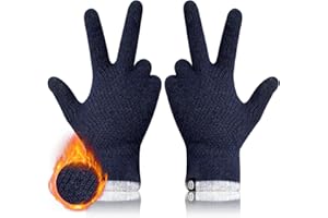 MA COWCF Winter Gloves for Women Warm Touch Screen Friendly Thermal Knit Elastic Soft Wool Glove for Cold Weather