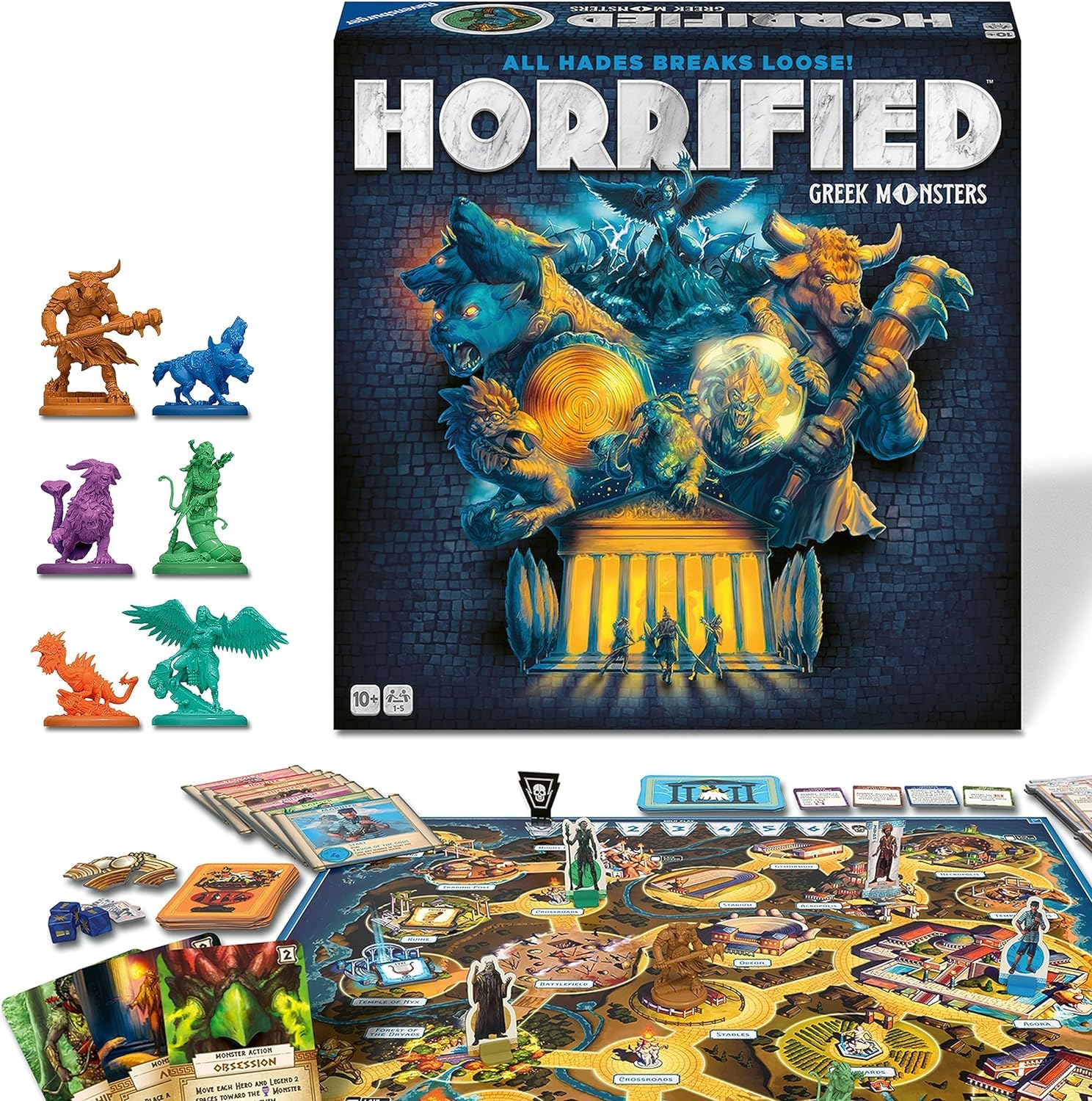 Ravensburger Horrified Greek Monsters - Immersive Cooperative Strategy Board Game for Adults and Kids Age 10 Years Up