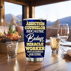 MONIZILUCKY Addiction Counselor Tumbler Stainless