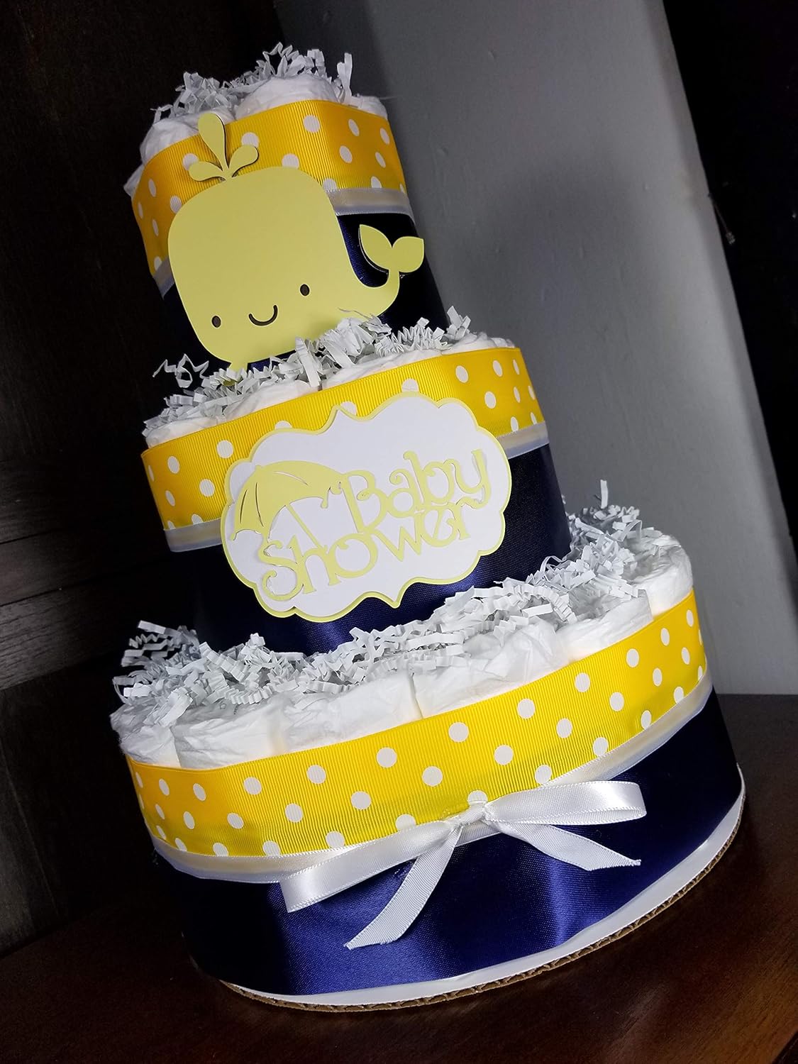 Amazon Com Whale Diaper Cake 3 Tier Baby Shower Gift Blue