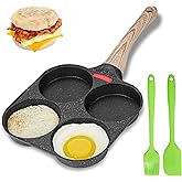 MyLifeUNIT Egg Frying Pan, 4-Cup Egg Pan Nonstick, Fried Egg Pan Skillet for Breakfast, Pancake, Hamburger, Sandwiches, Suita