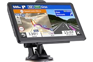 GONGUP GPS Navigator for Car, Latest 2026 Map 7 inch Touch Screen Car GPS 256-16GB, Voice Turn Direction Guidance, Support Speed and Red Light Warning, North America Lifetime map Free Update（Blue）
