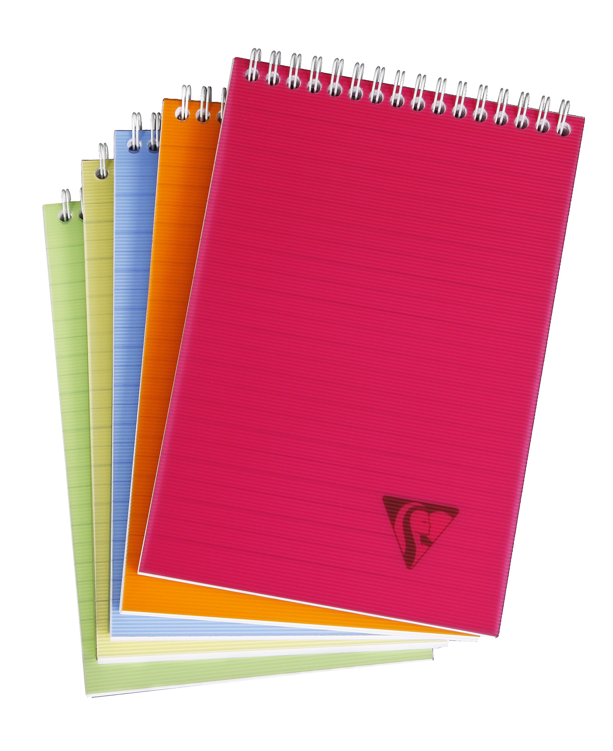 Clairefontaine 328646C Collection LiniColour Fresh Pack of 5 Headed Spiral Pads A5 14,8x21- 160 Lined Pages - White Paper 90 g - Polypro Cover - Random Colours