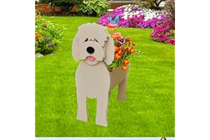 strolfay Golden Doodle Dog Planter Plant Pots,Cute Dog Flower Planter,Gifts for Pet Lovers,Unique Animal Plant Pots,Office,Indoor Outdoor Garden Decor(9.45 * 7.17 * 13.82in)