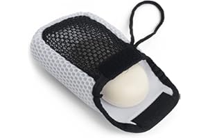 MainBasics Exfoliating Bar Soap Pouch Dual-Sided Body Scrubber - Fits Standard Size Soap Bars, White