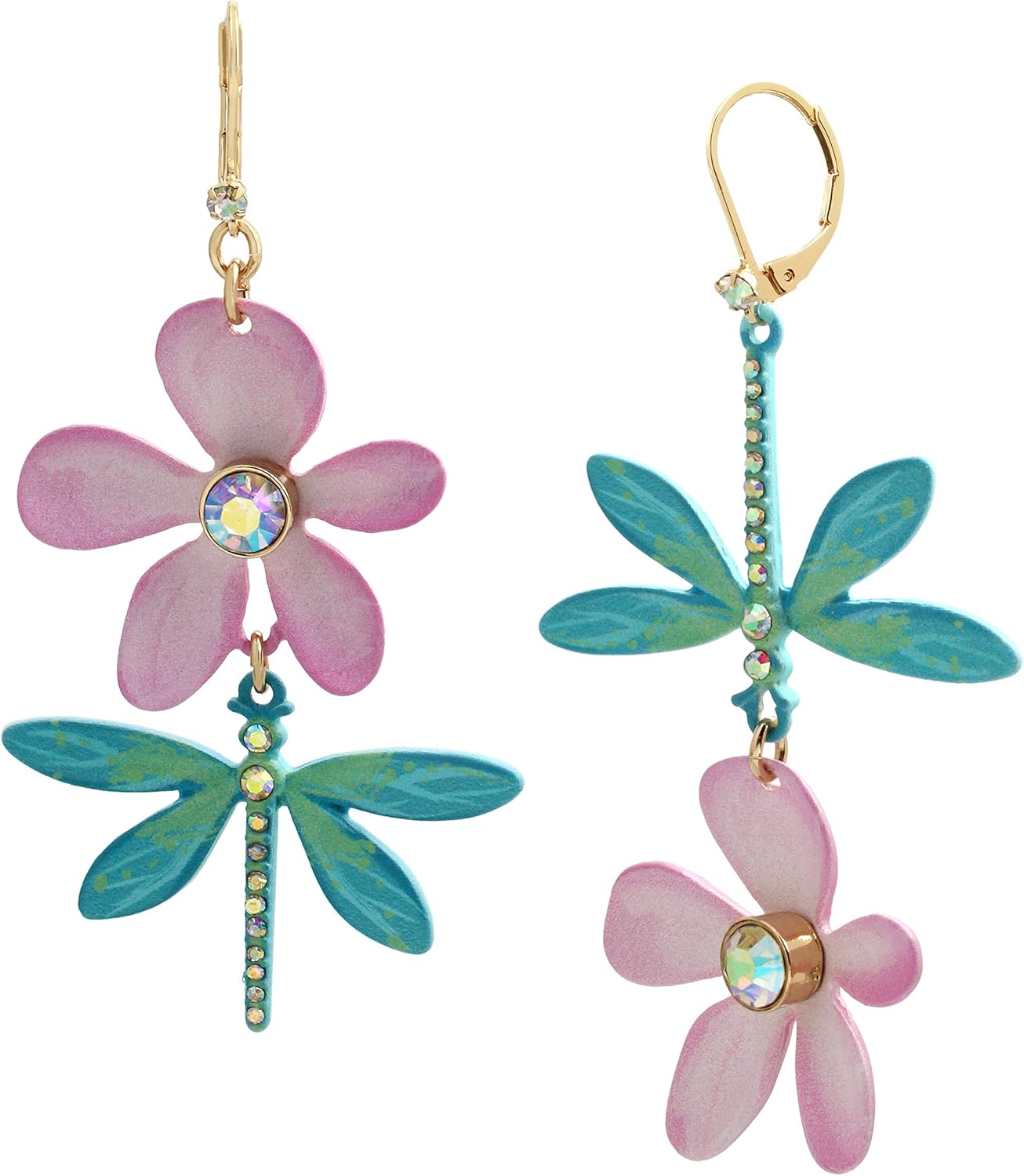Betsey Johnson Dragonfly Mismatch Earrings Jewelry