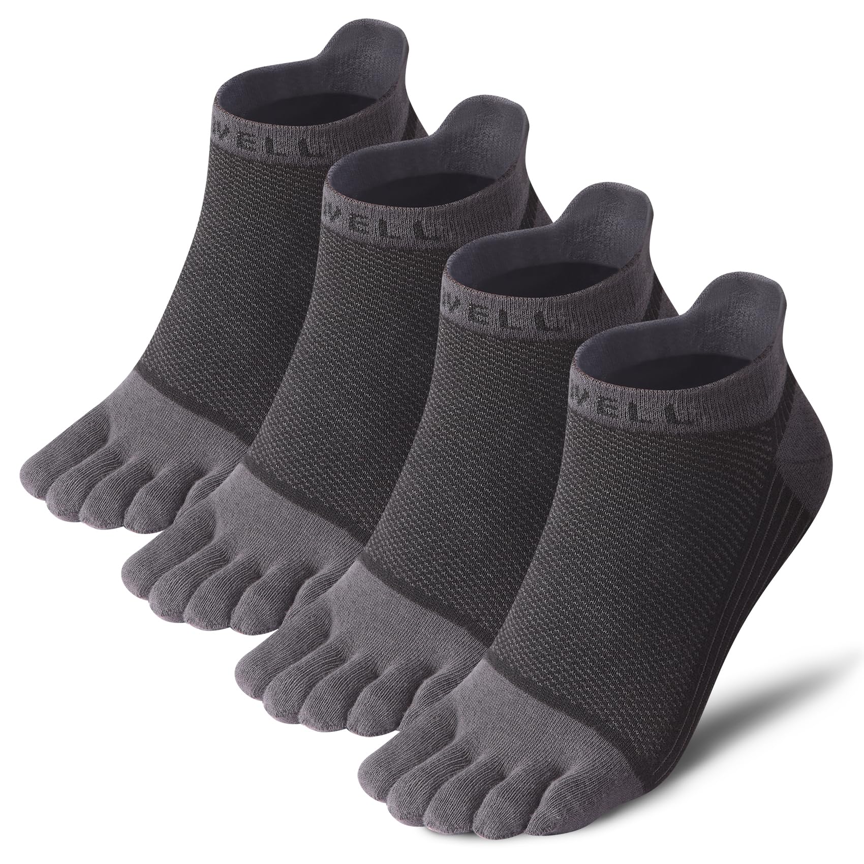 Photo 1 of VWELL Cotton Toe Socks Five Finger Socks No Show Crew Athletic Running Socks 4 Pairs,Size 7-11