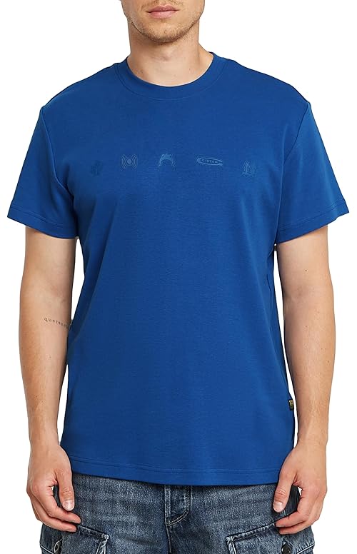 G-Star Men's Small Symbols T-Shirt, Blue (pilot D25974-C812-1235), M