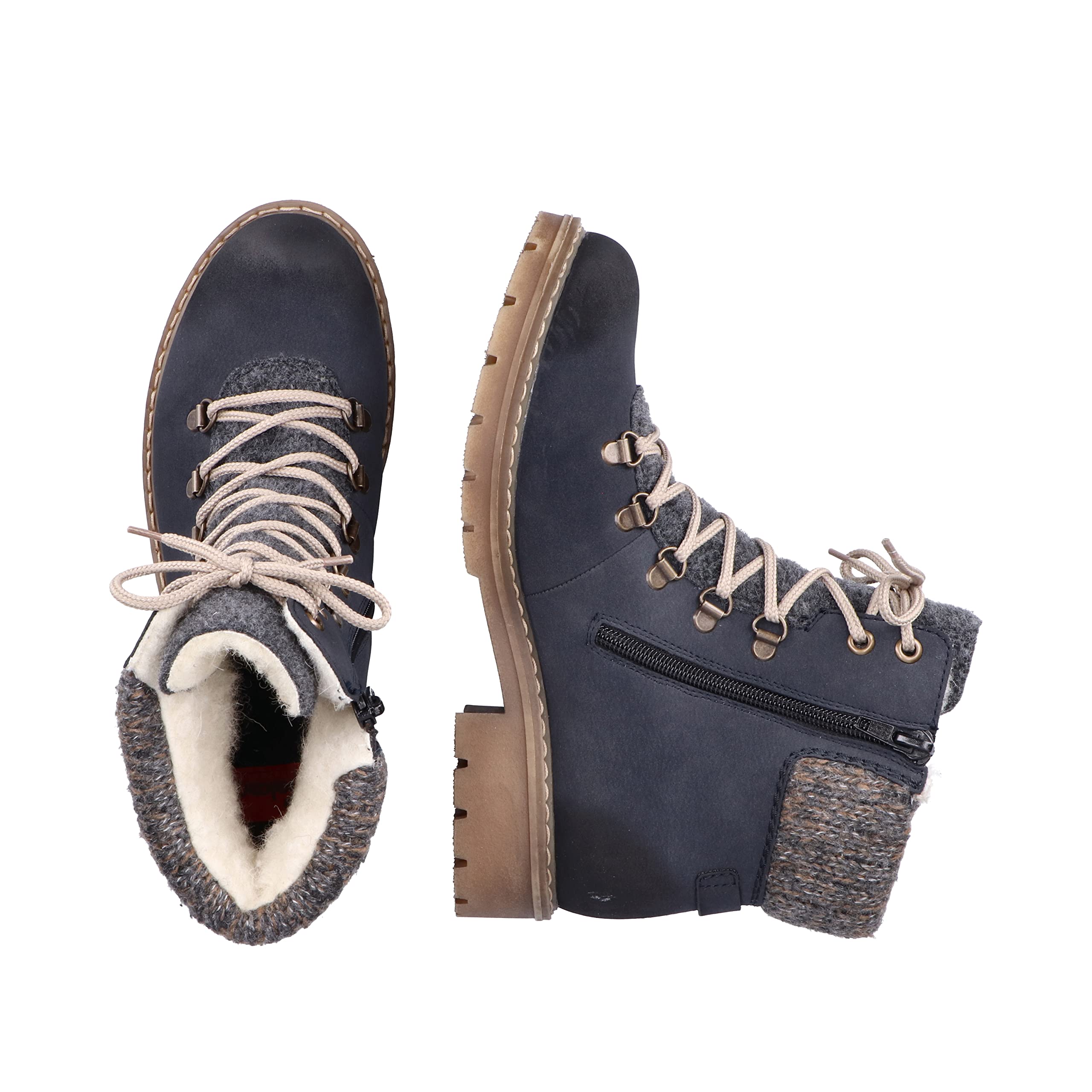 Rieker Damen Y9131-14 Mode Stiefel, blau, 40 EU 8