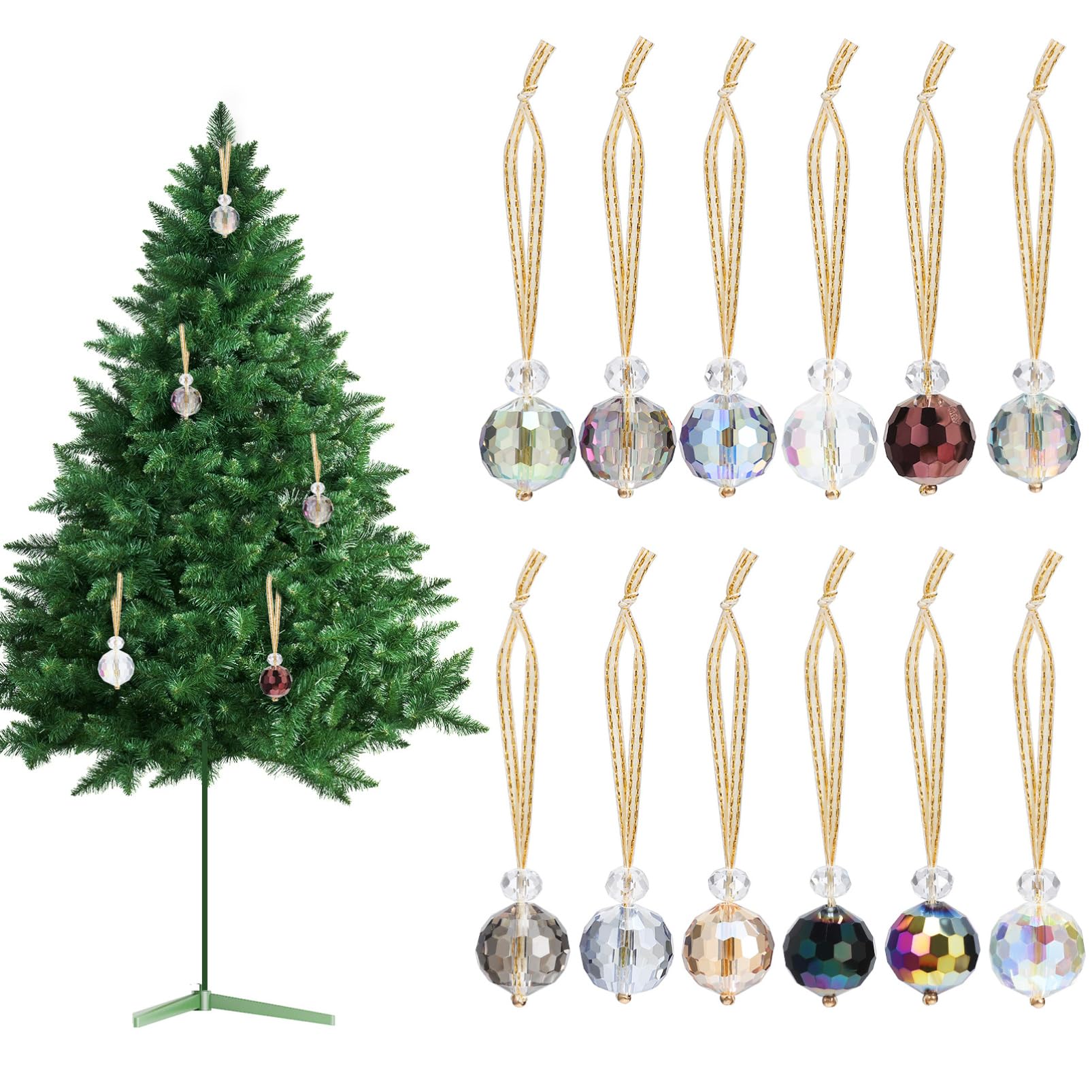 Toddmomy 1 Set Clear Christmas Ornaments Balls Colorful Christmas Ornaments Sun Catcher Crystals Hanging Sun Catcher Decor