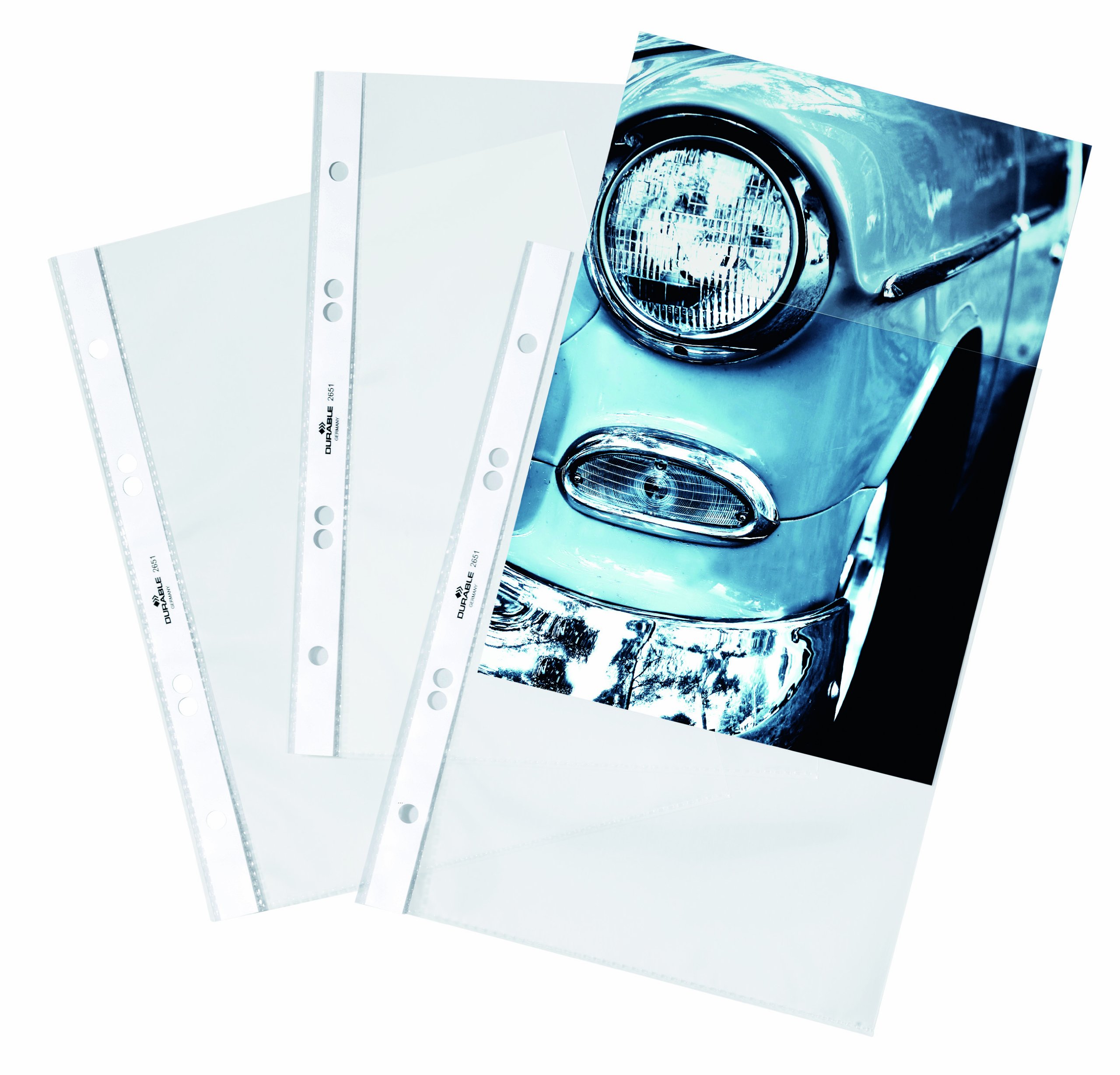 Durable Transparent Punched Pocket A5 Portrait | Punched Document Wallet with Thickness of 0.08mm | Large Pack of 25 Glass Clear Pockets