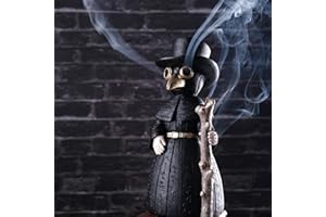 MEYERASCAL 2025 Upgrade Plague Doctor Incense Holder, Plague Doctor Cone Burner Eyes Will Smoke, Handmade Craftfor Desktop Resin Ornament for Home Decoration, Effective Stress & Anxiety Relief. (Large Doctor)