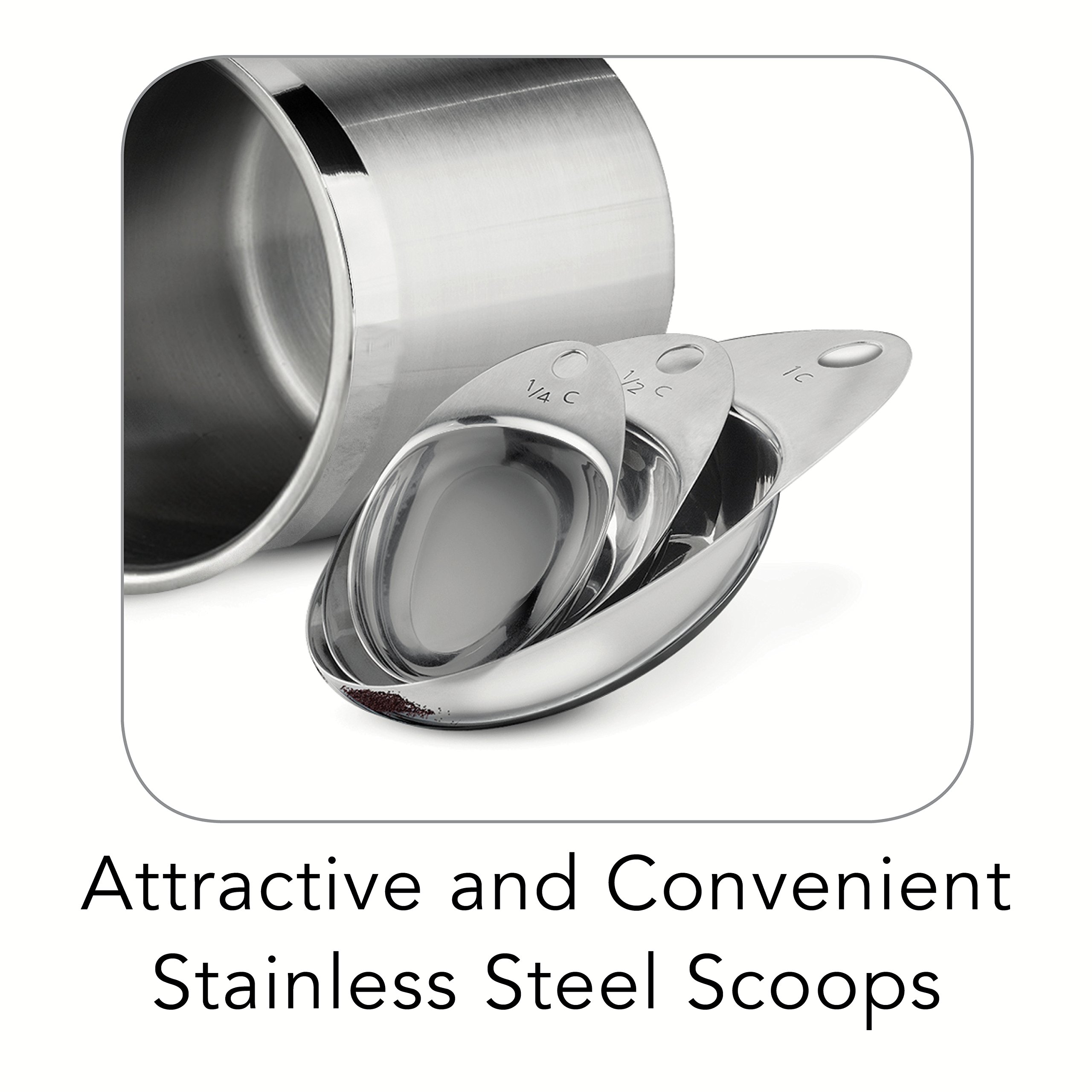 Tramontina 80204/527DS Gourmet 8Piece Canister Scoops Set, Stainless