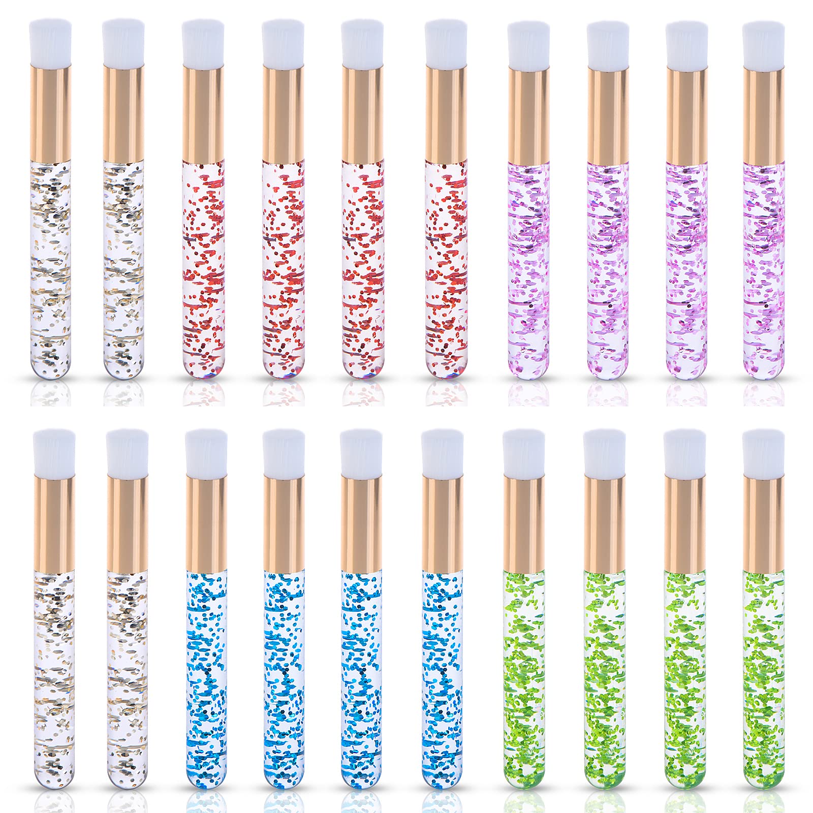 20 Pcs Lash Shampoo Brushes Eyelash Extension Cleanser Brush Nose Pore Deep Cleaning Brush Facial Cleansing Brushes Blackhead Remover Tool Makeup Cosmetic Brush, 5 Colors