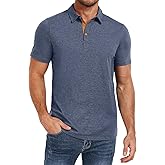 PEGENO Mens Polo Shirts Short Sleeve Casual Cotton Golf Shirts Performance Polo Shirts for Men
