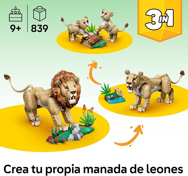 Criador 3 em 1 Vida Selvagem: Leão Majestoso 31386