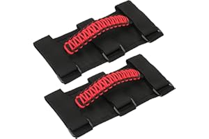 ANSEVO 2 Pack Roll Bar Grab Handles - UTV Roll Cage Grab Handles,Suitable for Wrangler Jk Jl Tj Roof Accessories Woven Wider 