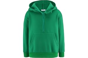 Arshiner Boy's Hooded Sweatshirts Long Sleeve Hoodies Kids Quarter Zip Pullover with Kangaroo Pocket 5-14Y