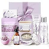 Gifts for Women, Lavender Bath and Body Gift Basket Relaxing Spa Self Care Gift, Mothers Day Gifts Happy Birthday Gift Baskets, Thank You for Mom Her Sister Wife Girlfriend Teacher Friends Friendship