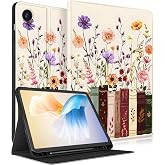 Wazzasoft for Samsung Galaxy Tab A9 Plus/A11 Plus Case - Smart Folio Cover with Build-in Pencil Holder Women Girls Cute Design for Samsung A9+/A11+ Tablet Case 11 Inch Cover,Painting Flowers