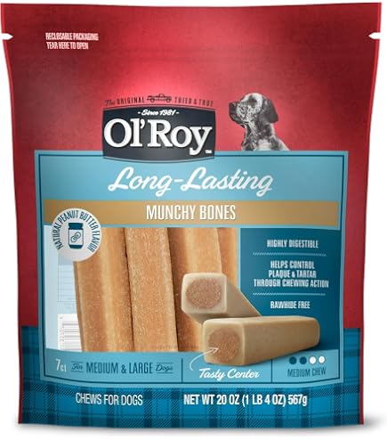 Ol' Roy Munchy Bones Dog Treats Variety Box, Chicken, Peanut Butter