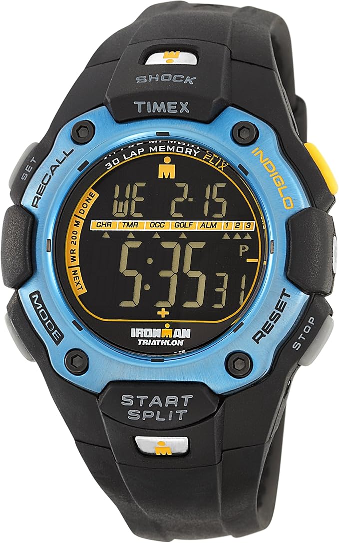 Timex Ironman Triathlon 30 Lap Shock Resistant Blue Dial Watch T5F841SU Amazon.co.uk Watches