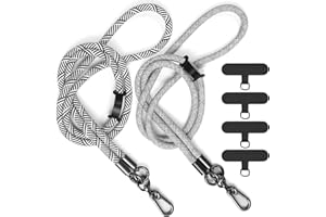 YICHEEY 2 x Cell Phone Lanyard + 4 x Phone Lanyard Patch, Nylon Thick Rope Phone Strap Crossbody Cell Phone Lanyard 120cm