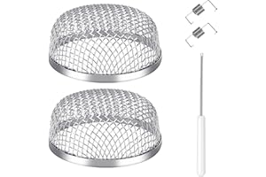 2 Pack RV Furnace Vent Screen, FUNCYboo RV ‎Vent Cover Stainless Steel Bug Screens Heater Vents Cover for Camper with Install