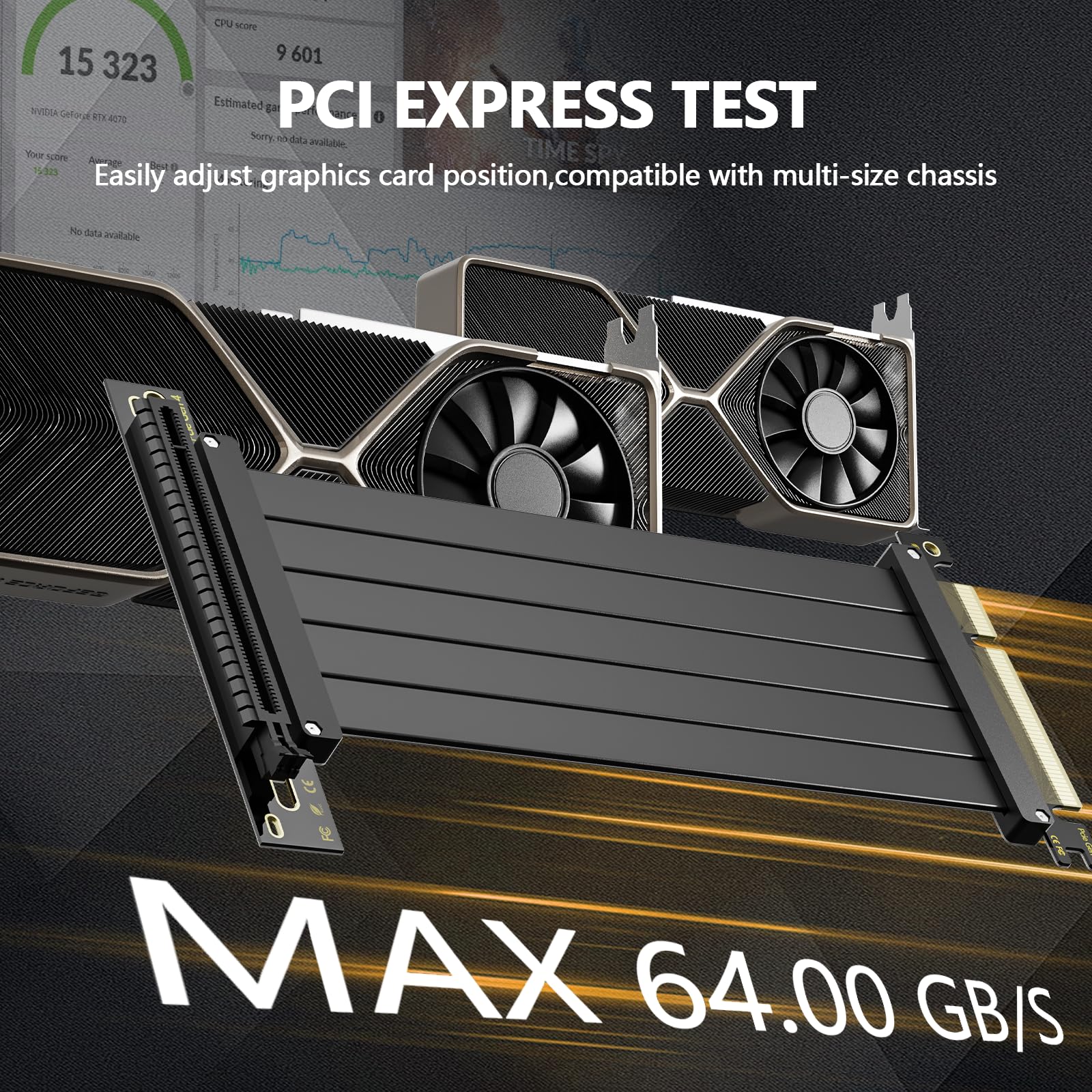 Pci4 Riser Cable Multiple Gpu Mua PCIe 4.0 Riser Cable, Vertical Mount GPU Extension 200mm 90 Degree ...