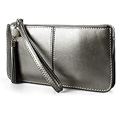 befen Genuine Leather Wristlet Clutch for Women Ultra-Slim Ladies Credit Card Holder Wallet Purses with RFID Protection