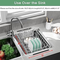 Fanbsy Large Dish Drainer Rack in Sink