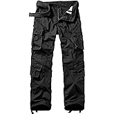 OCANXUE Men's Hiking Pants Waterproof Camo Work Cargo Pants Relaxed Fit Ripstop Tactical Pants with 8 Pockets No Belt
