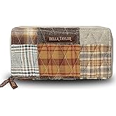 Bella Taylor Slim Card Wallet for Women | Quilted Cotton Fabric Zip Around Credit Card Wallet with RFID Protection | Rory Patchwork