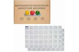 Aeribbon 2 Pack Refrigerator Deodorizer, Outperforms Baking Soda Fridge Deodorizer, Odor Eliminator for Fridge & Freezer, Refrigerator Air Freshener And Moisture Absorbers Pad