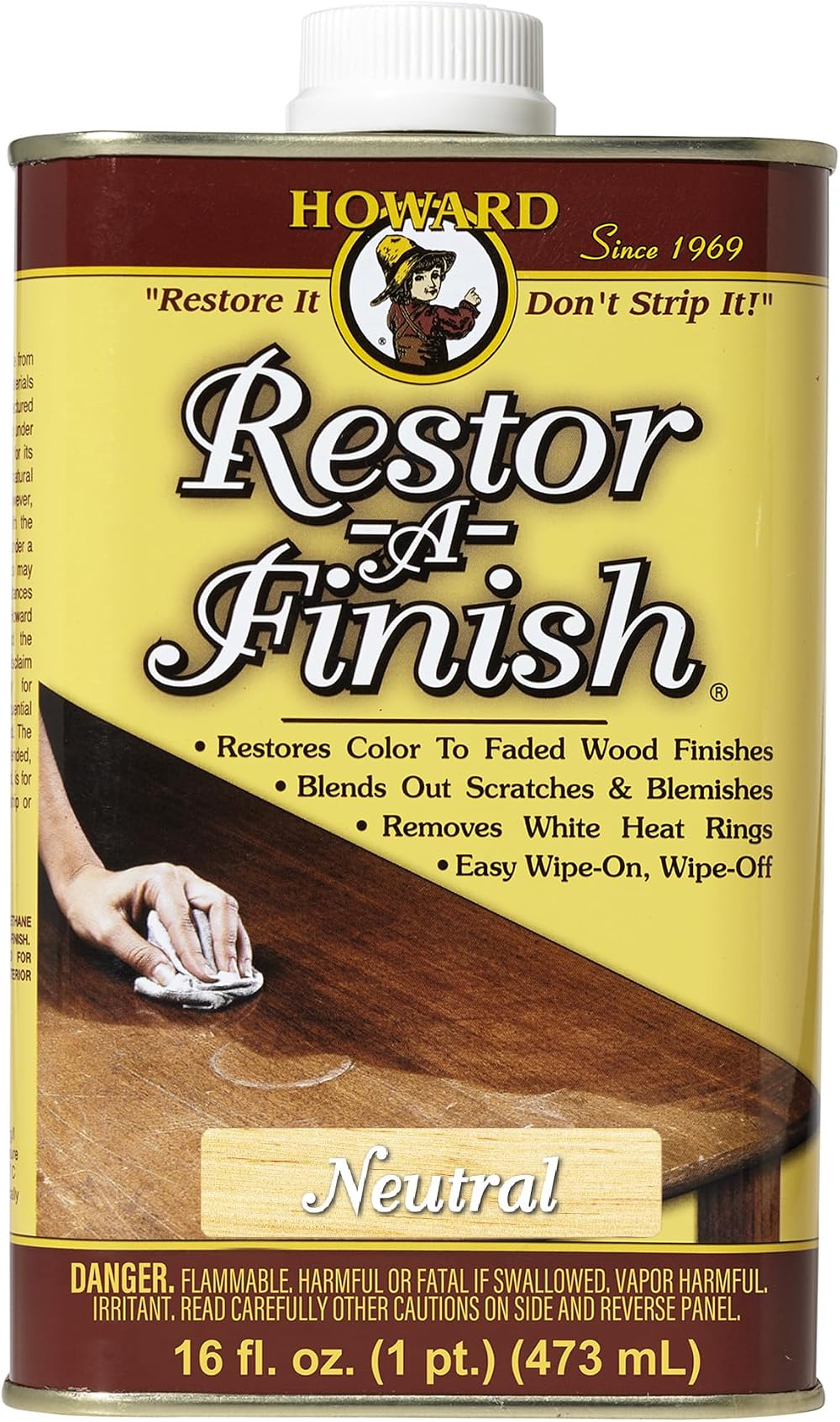 Howard Restor-A-Finish Neutral RF1016 Wood Furniture Restorer 473ml