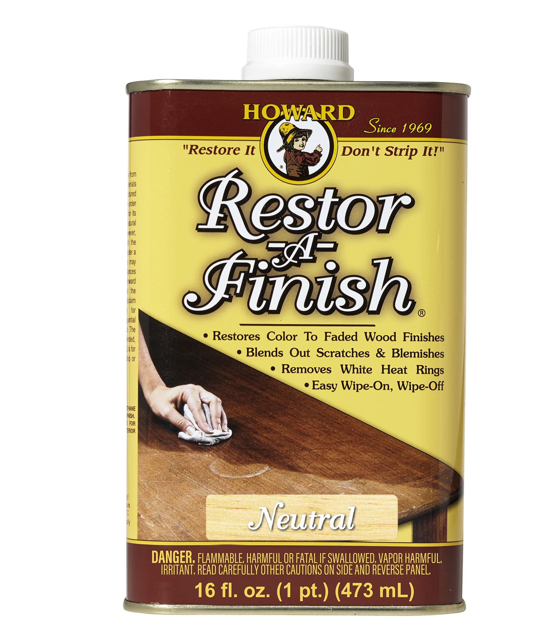 Howard Restor-A-Finish Neutral RF1016 Restore The Original Finish Remove Heat and Stain Marks on Wooden Furniture 473ml โ image 1