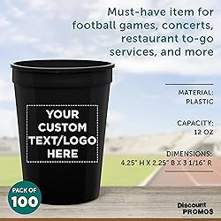 Custom Disposable Plastic Cups 12 oz. Set of