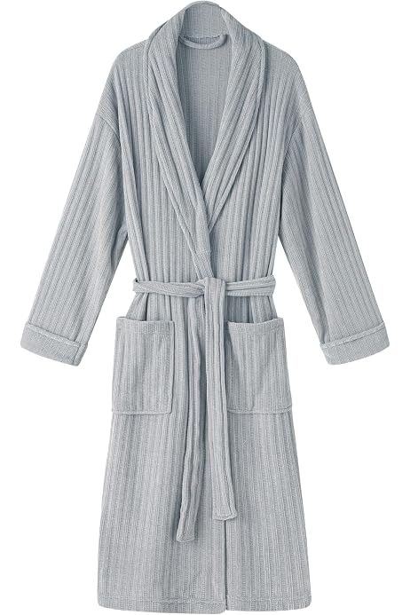 Showerdrape Robe Waffle Bathrobe 100% Cotton Waffle Knit Bathrobe - Spa Robe For Men ...