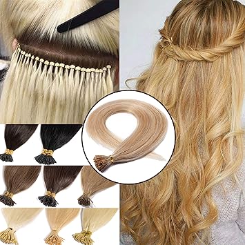 Amazon Com S Noilite 100 Strands Keratin I Tip Hair Extensions