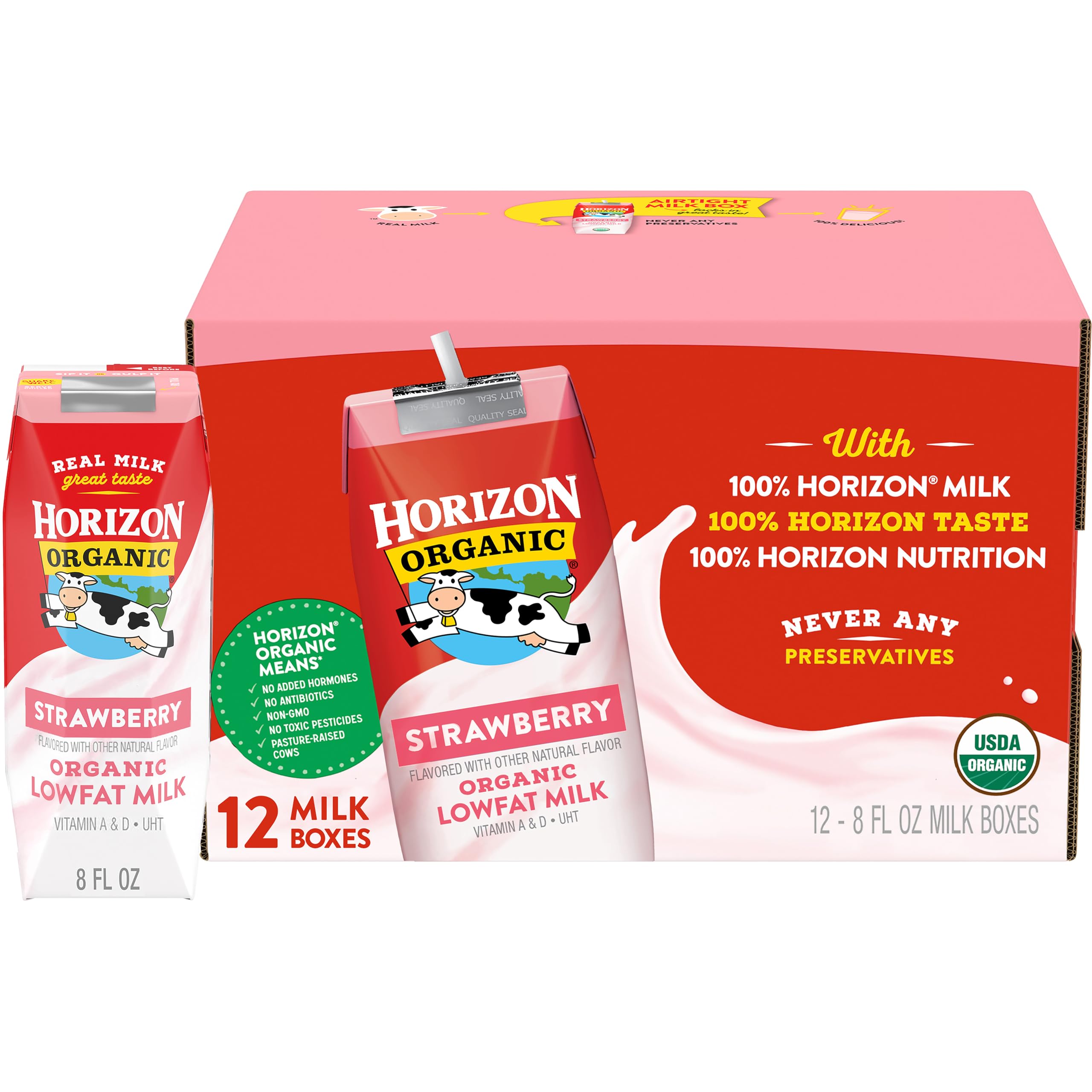 Horizon Organic Shelf Stable 1% Lowfat Strawberry