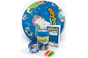 Ollyball STEM Planet Earth 22" MEGA Sized Play Ball and Kickball for Kids and Adults with 5 Markers Included in Re-Useable ECO Pak with 24 Page downloadable Book