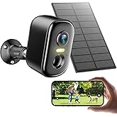 Solar Security Camera Wireless Outdoor, 2K Cameras for Home Security Outside with AI Motion Detection, Color Night Vision, Two-Way Talk, IP66 Weatherproof, 2.4GHz Wi-Fi, Cloud/SD Storage