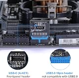 MZHOU USB 3.0 19PIN to TYPE-C 20PIN Adapter Front Panel Header IDC Connector view 2