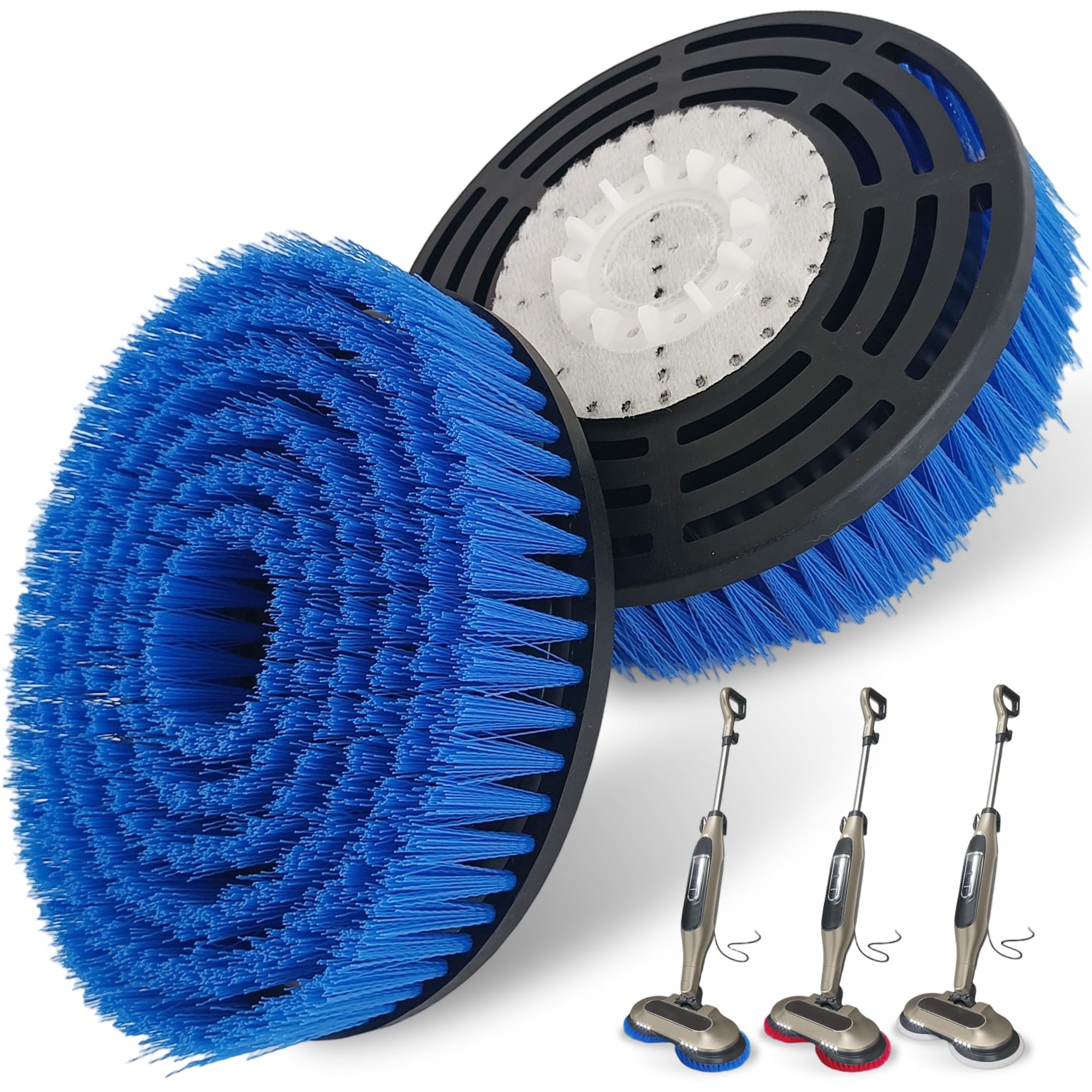 Photo 1 of 2 Pack S7001 Upgraded Mop Pad Replacement Brush Heads for Shark Steam Mop Pads | Professional Cleaning and Polishing | Compatible with Shark S8201/S7000Series | for Deep Cleaning Hard Floors (Blue)