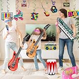 Okabay 32pc Inflatable Instruments Party Props Guitar Mic Sax Piano Drum Boom view 5