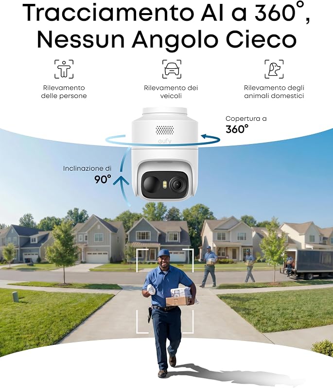 eufyCam C37, Telecamera Wi-Fi Esterno con Pannello Solare 2K