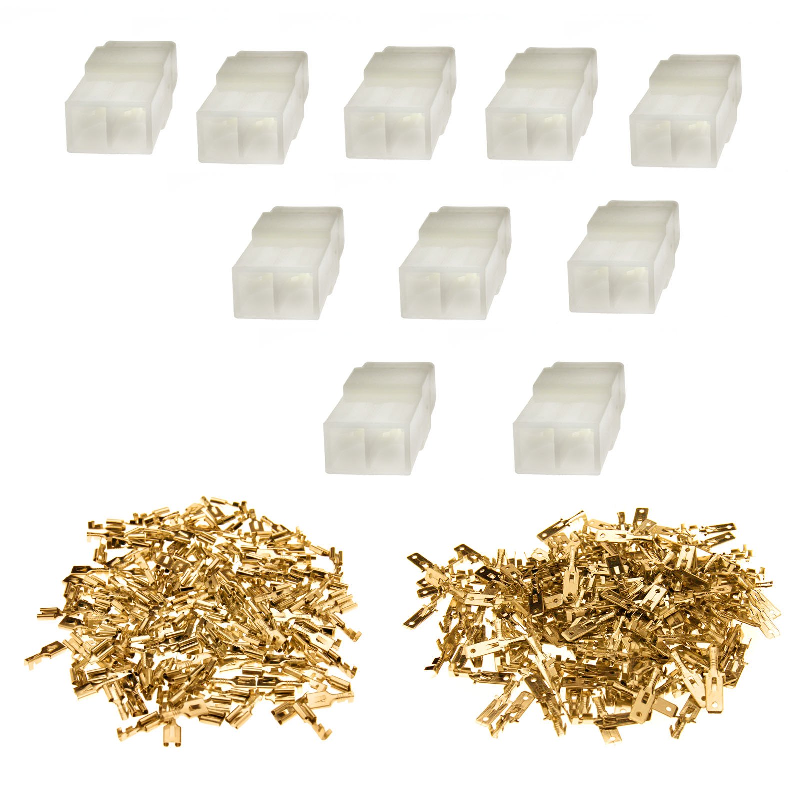 YINETTECH 6.3mm Car Electrical Multi Plug Connector Terminal Block Socket Male&Female 2 Way