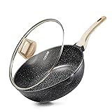 CAROTE 12Inch Nonstick Deep Frying Pan with